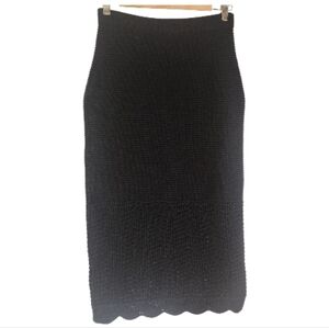 House Of Harlow 1960 Black Knit Crochet Midi Skirt Sz S